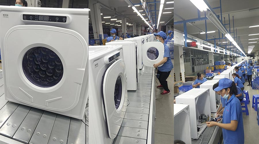 現場圖示！家用干衣機工廠生產線組成